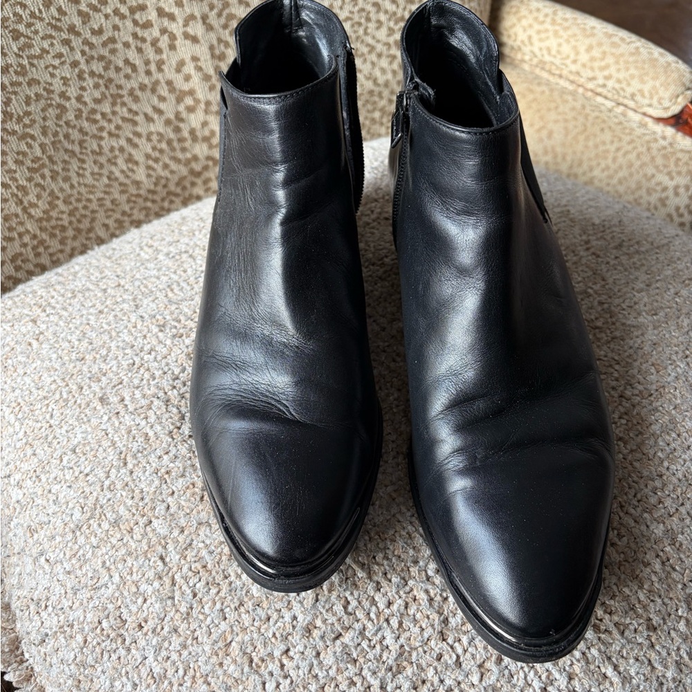 Aquatalia Black Leather Ankle Boots